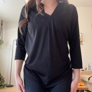 3/4 long sleep black blouse